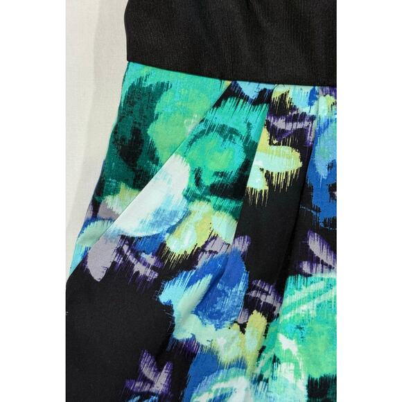 Eliza J Dress Floral Watercolor One Shoulder Size 4 (069) - Picture 4 of 12